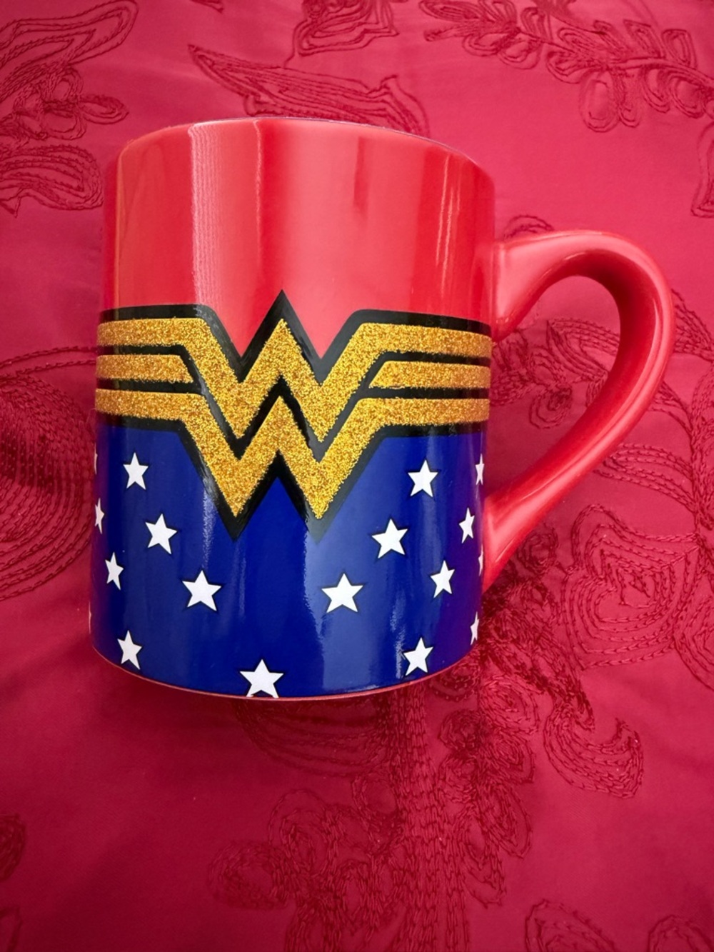 DC Comics Wonder Woman Red Blue Gold Ceramic Mug